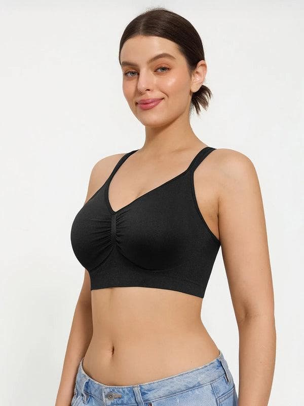 Popilush® Supportive No Underwire Bra Seamless Comfort Removable Pad Everyday Bra