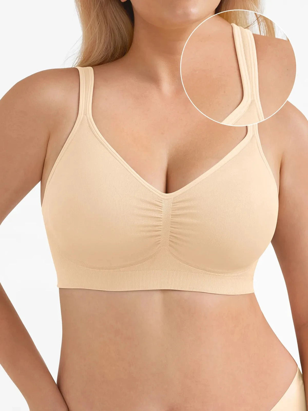 Popilush® Supportive No Underwire Bra Seamless Comfort Removable Pad Everyday Bra