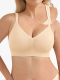 Popilush® Supportive No Underwire Bra Seamless Comfort Removable Pad Everyday Bra