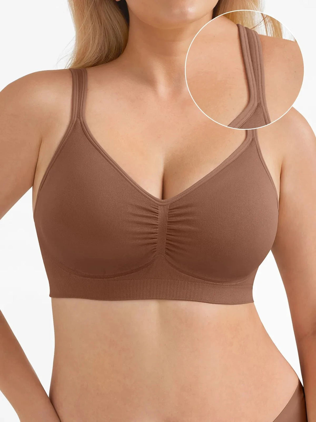 Popilush® Supportive No Underwire Bra Seamless Comfort Removable Pad Everyday Bra
