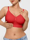 Popilush® Supportive No Underwire Bra Seamless Comfort Removable Pad Everyday Bra