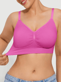 Popilush® Supportive No Underwire Bra Seamless Comfort Removable Pad Everyday Bra
