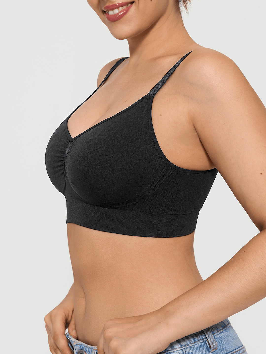 Popilush® Supportive No Underwire Bra Seamless Comfort Removable Pad Everyday Bra