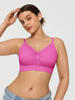 Popilush® Supportive No Underwire Bra Slim-strap Version / Pink / S Seamless Comfort Removable Pad Everyday Bra