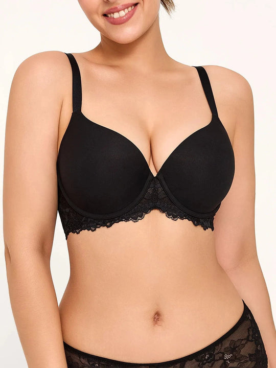 Popilush® Black / 36C Seamless Embrace Lace Underwire Bra