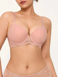Popilush® Nude Pink / 36C Seamless Embrace Lace Underwire Bra