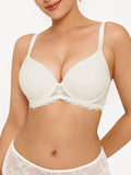 Popilush® White / 36C Seamless Embrace Lace Underwire Bra