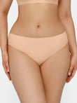 Seamless high-stretch bikini in skin tone with a comfortable waistband.