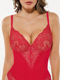 Popilush® Seamless Lace V-Neck Shapewear Bodysuit
