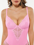 Popilush® Seamless Lace V-Neck Shapewear Bodysuit