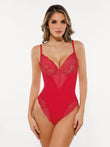 Popilush® Red / XS Seamless Lace V-Neck Shapewear Bodysuit