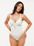 Popilush® White / XS Seamless Lace V-Neck Shapewear Bodysuit