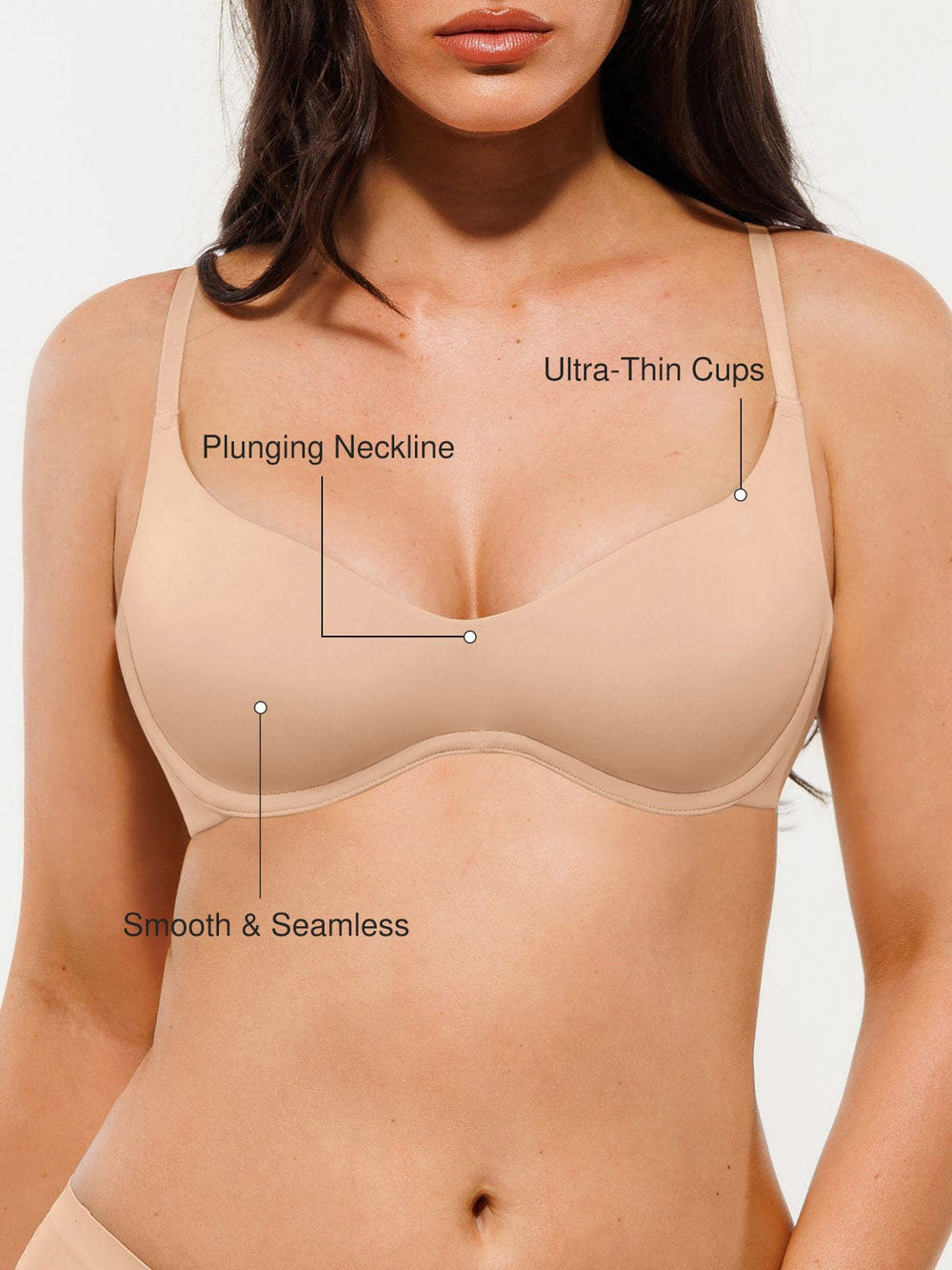 Popilush® Seamless Lightweight T-Shirt Bra
