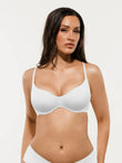 Popilush® White / 34C Seamless Lightweight T-Shirt Bra