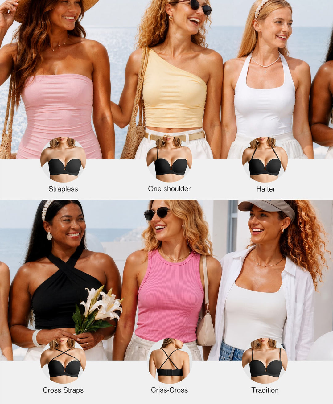 Popilush® Seamless Non-Slip Push-Up Shaping Strapless Bra
