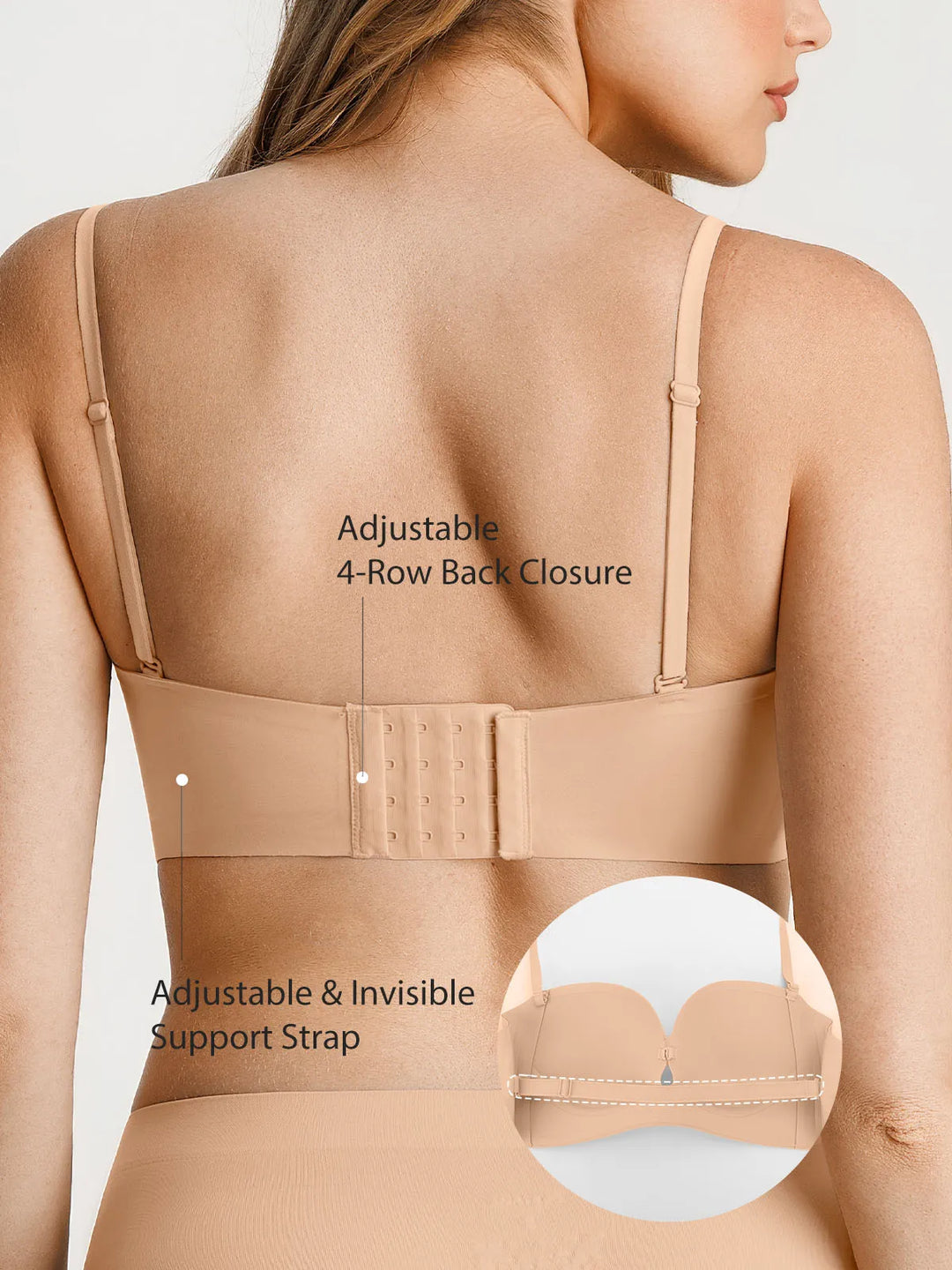 Popilush® Seamless Non-Slip Push-Up Shaping Strapless Bra