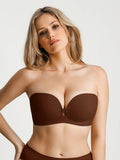 Popilush® Coffee / XS Seamless Non-Slip Push-Up Shaping Strapless Bra