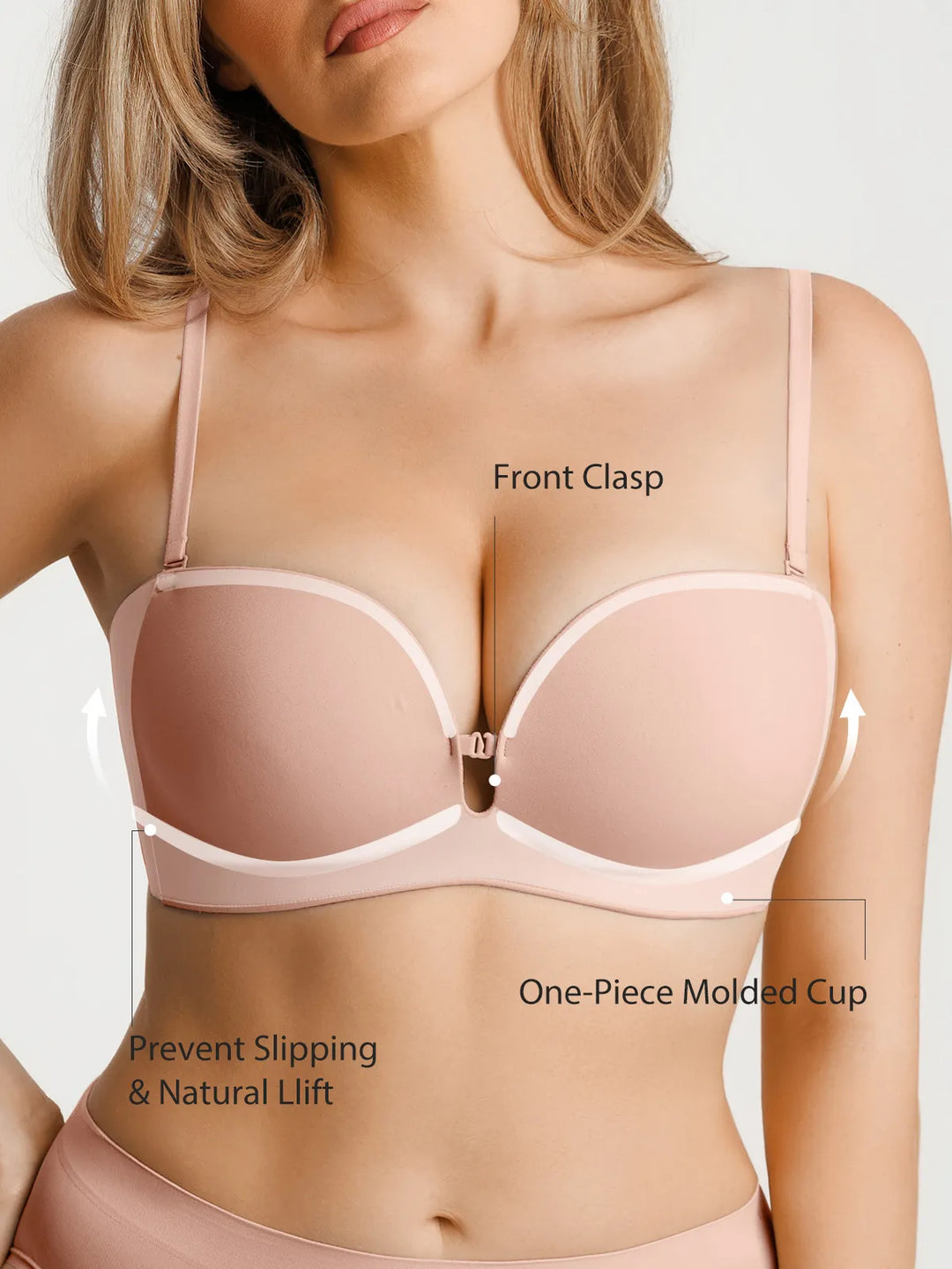 Popilush® Seamless Non-Slip Shaping Strapless Bra