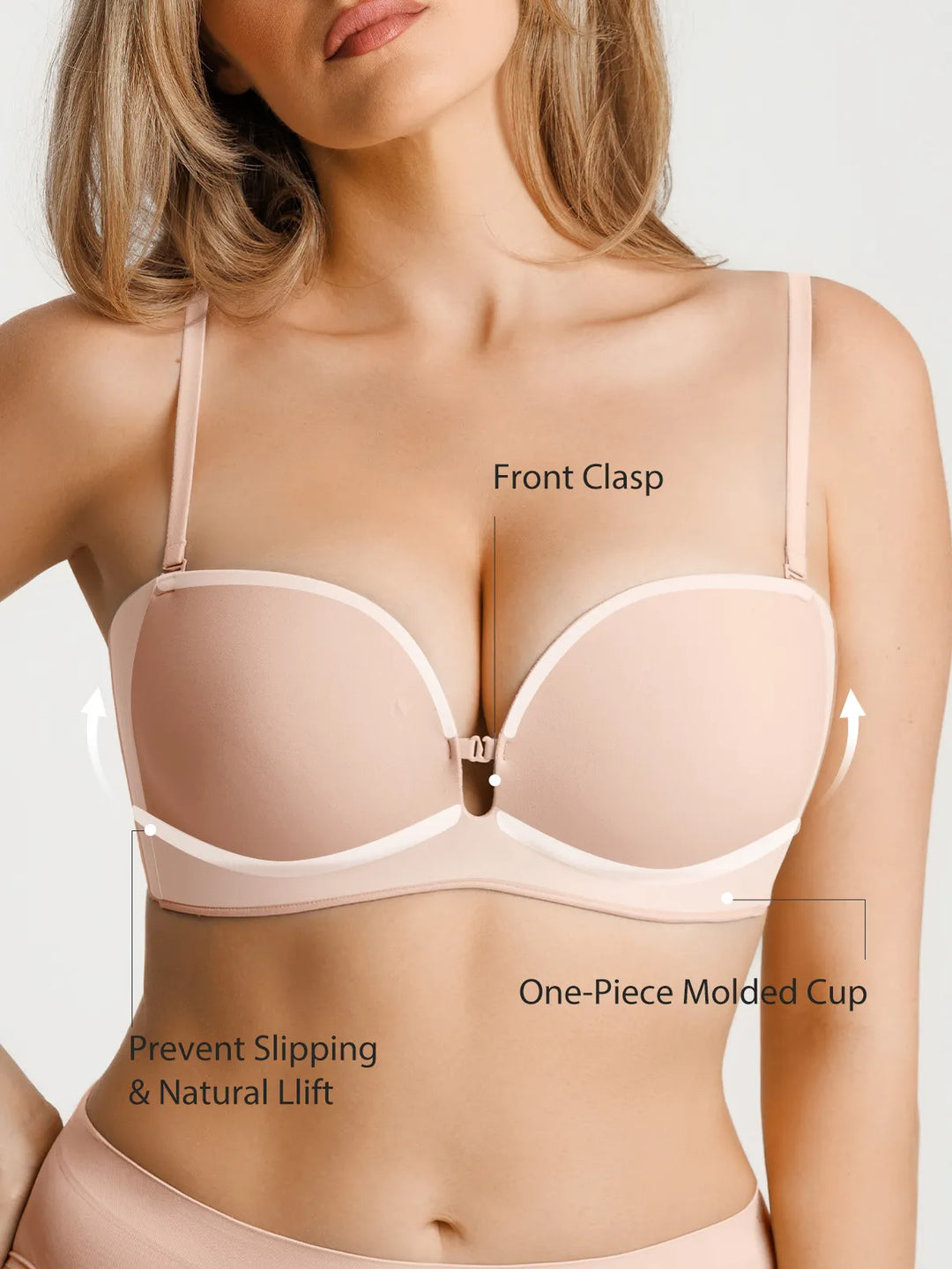 Popilush® Seamless Non-Slip Shaping Strapless Bra
