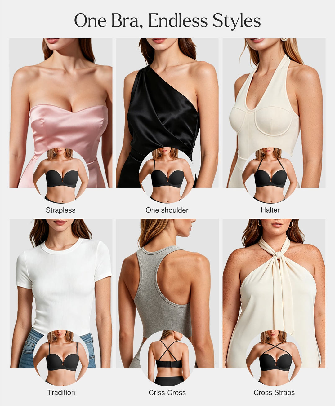 Popilush® Seamless Non-Slip Shaping Strapless Bra