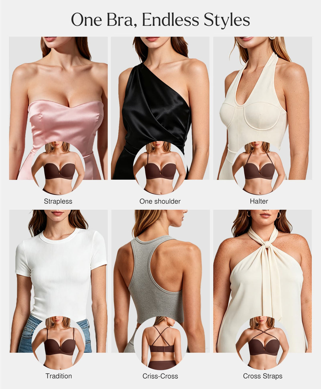 Popilush® Seamless Non-Slip Shaping Strapless Bra