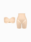 Popilush® Shapewear Bra Set / Skin / S Seamless Push-Up Shapewear Bra Butt-Lifting Shorts Set