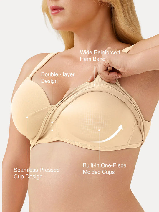 Seamless Push-Up Wireless Full Coverage Bra