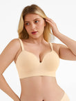 Popilush® Beige / M Seamless Push-Up Wireless Full Coverage Bra