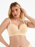 Popilush® Beige / M Seamless Push-Up Wireless Full Coverage Bra