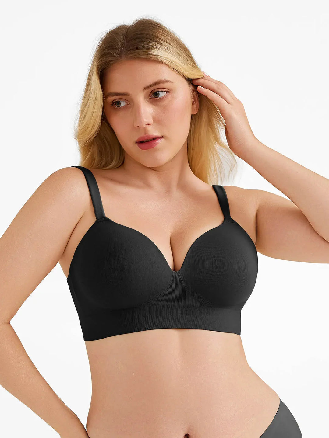 Popilush® Black / M Seamless Push-Up Wireless Full Coverage Bra