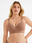 Popilush® Coffee / M Seamless Push-Up Wireless Full Coverage Bra