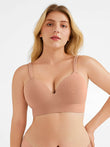 Popilush® Nude / M Seamless Push-Up Wireless Full Coverage Bra