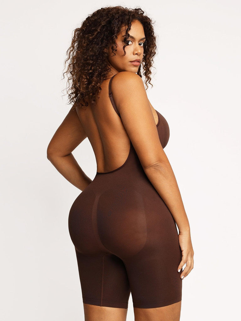 Popilush Low Back Mid Tight / Brown / XS/S Seamless Sculpt Low Back Bodysuits