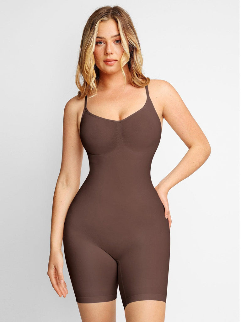 Popilush Mid Back Mid Tight / Brown / XS/S Seamless Sculpt Low Back Bodysuits