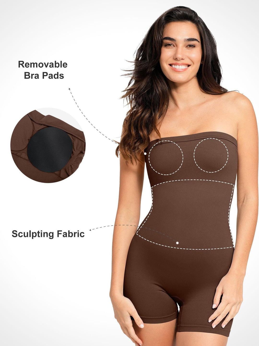 Popilush? One Piece Shapewear Bandeau Romper