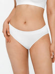 White seamless solid mid-rise brief with wide elastic waistband