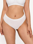 Popilush® White / S Seamless Solid Mid-Rise Thong Brief