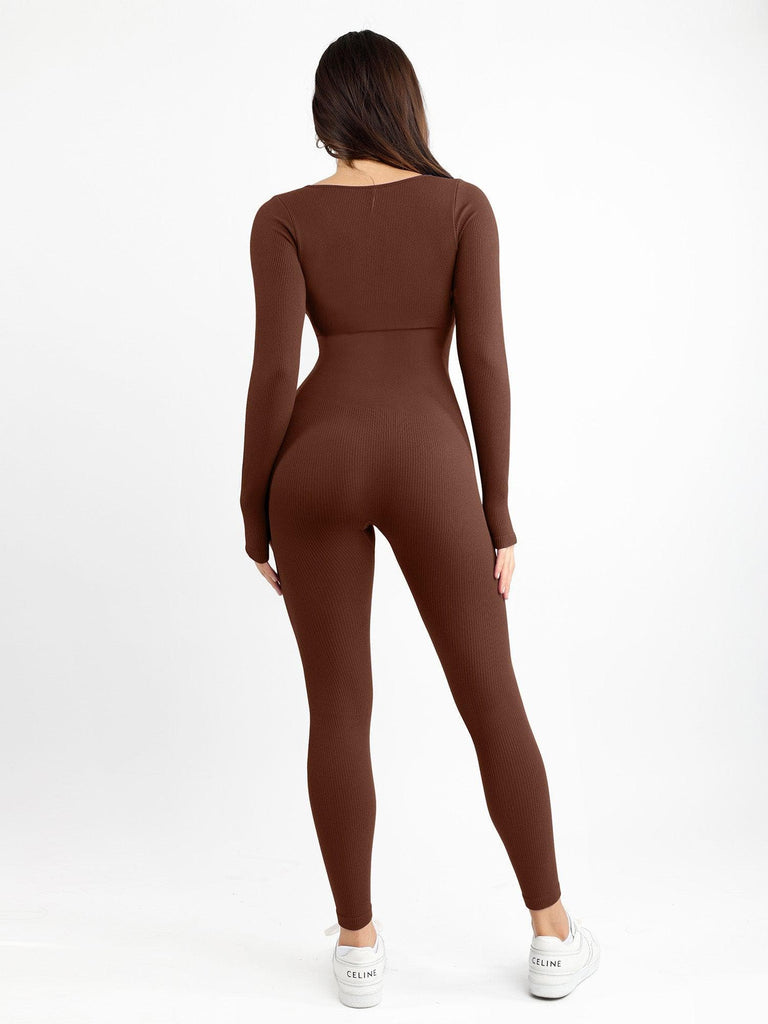 Popilush® Yoga Activewear Jumpsuit Seamless Square Neck One Piece Sport Jumpsuit Or Romper