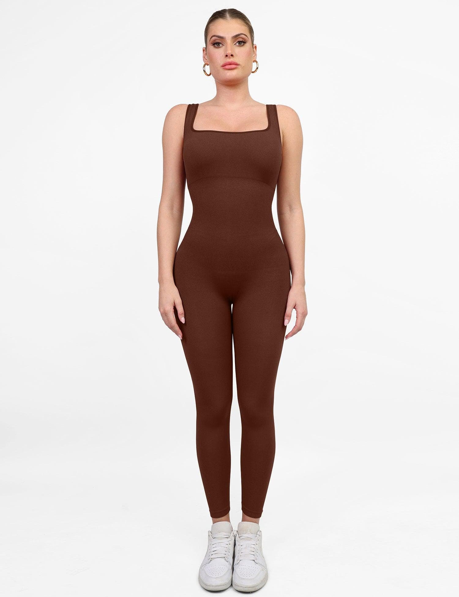  S Seamless Square Neck One Piece Sport Jumpsuit