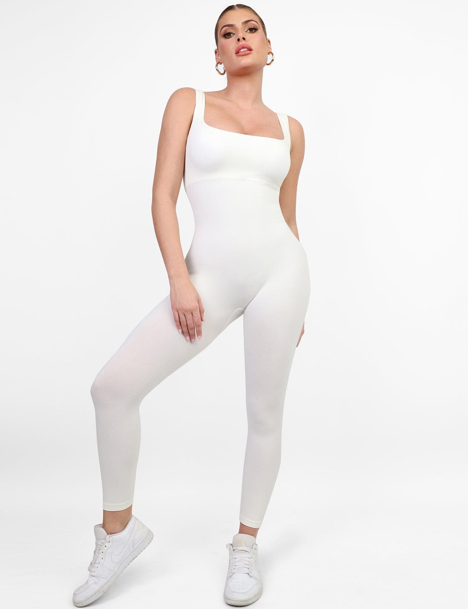Popilush® Yoga Activewear Jumpsuit Seamless Square Neck One Piece Sport Romper