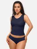 Popilush® Dark Blue / S Seamless Striped Shapewear Tank