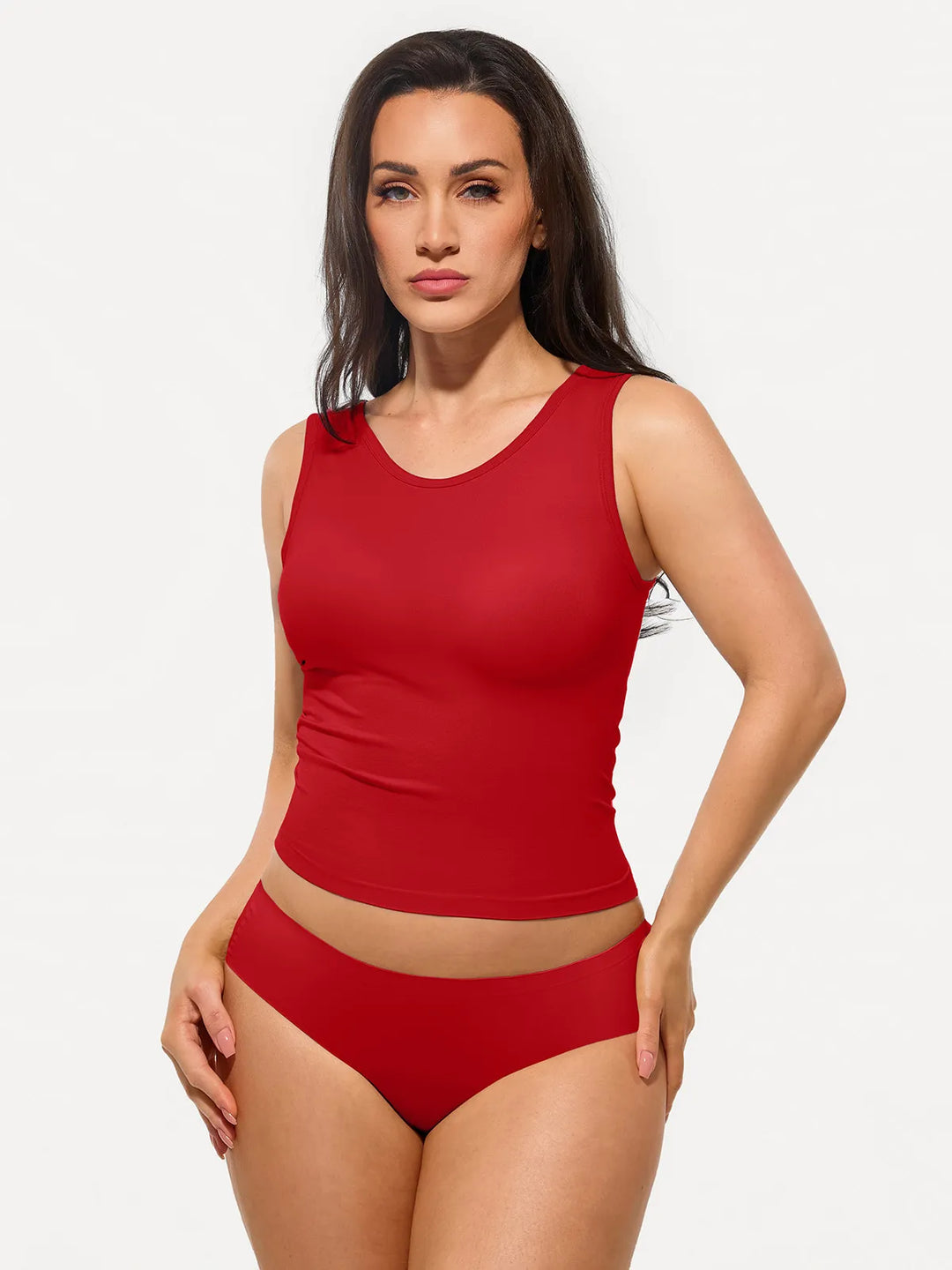 Popilush® Red / S Seamless Striped Shapewear Tank