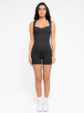 Seamless shapewear romper for women with Popilush® design, sweetheart neckline.