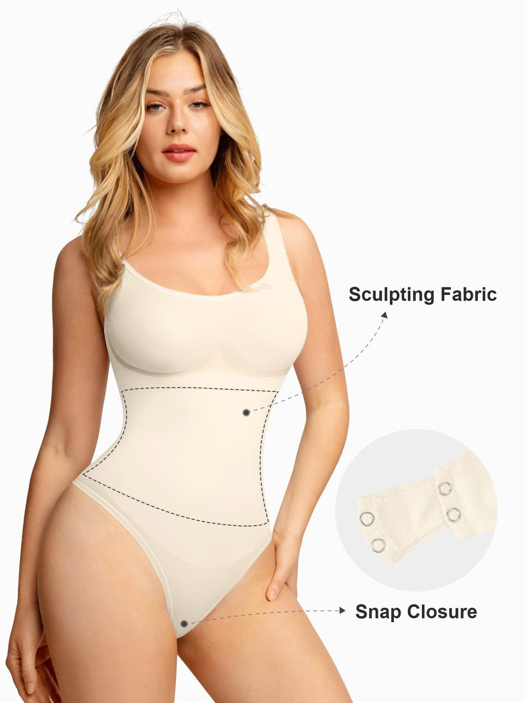 Popilush Tops Body Shaper Jumpsuit Tank Seamless Tank Top Bodysuit