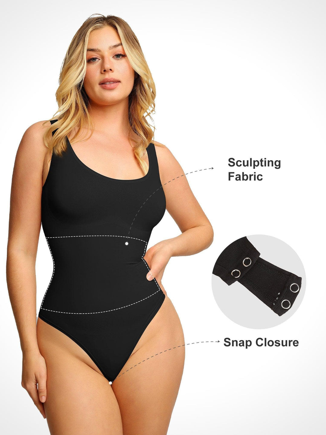Popilush® Tops Body Shaper Jumpsuit Tank Seamless Tank Top Bodysuit