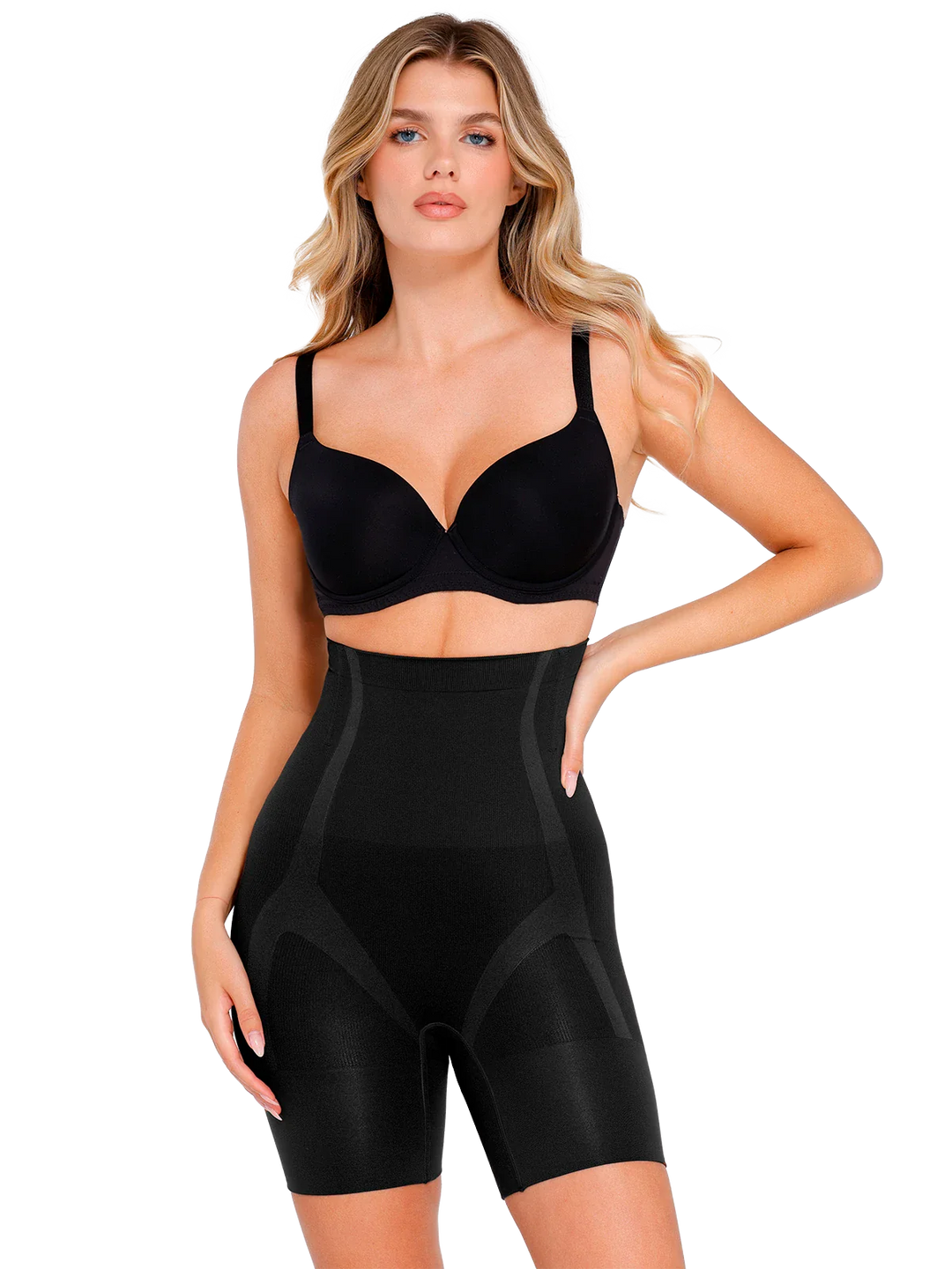 Popilush® Black / XS/S Seamless Tummy Control Mid-Thigh Shaping Shorts