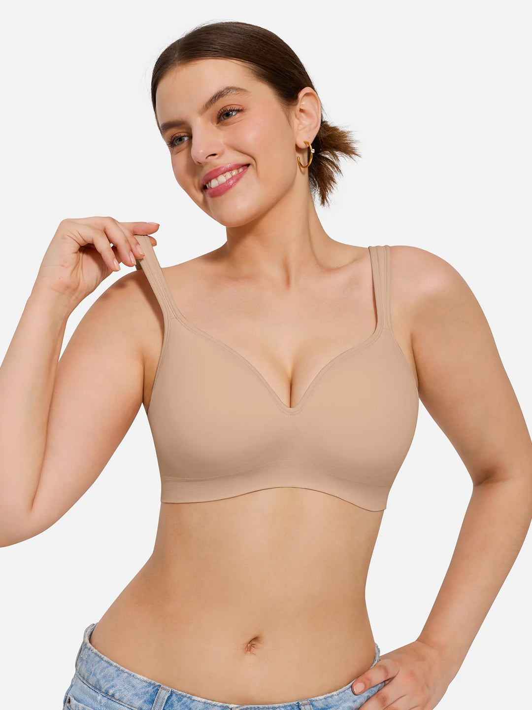 Popilush® Seamless Wireless Adjustable Comfort Minimizer Support Bra