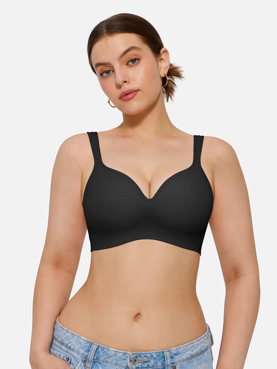 Popilush® Black / S Seamless Wireless Adjustable Comfort Minimizer Support Bra