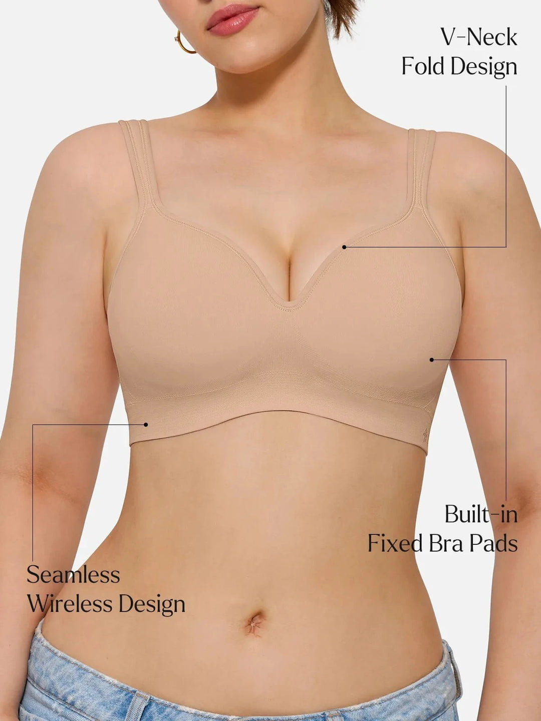 Popilush® Seamless Wireless Adjustable Comfort Support Bra