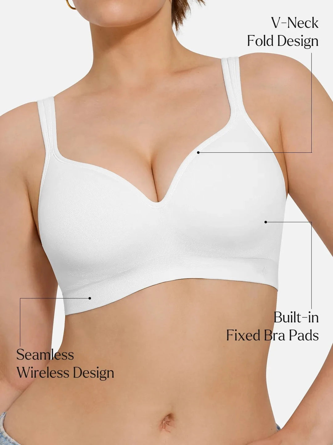 Popilush® Seamless Wireless Adjustable Comfort Support Bra